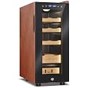 Velivi Electric Humidor with Leather-35L Cooling &amp; Heating Humidor, Smart Touch Control Humidity &amp; Temp, Humidors wtih Spanish Cedar Wood Tray, Digital Display, Safety Lock, Desktop Gift for Men