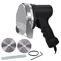Electric Kebab Knife 80W Commercial Shawarma Turkish Knife Slicer Gyro Cutter 2800 RPM with 2 Blades Adjustable Thickness 0-8mm（Strip Line，Flat）