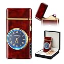 Electric Lighter, Dual-Arc Plasma with Watch Dial (Rosewood Grain)