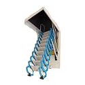 Electric Loft Telescopic Ladder Ceiling Loft Ladders Invisible Thickened Folding Ladders Fully Automatic Folding Lift Home Use(Blue White,80x120cm)