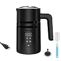 Electric Milk Frother with 4 Modes, Hot and Cold Frothing, 160ml Frothing Capacity, 350ml Heating Capacity - Temperature Display, Auto Shut Off, Multifunctional for Coffee and Mi (US plug)