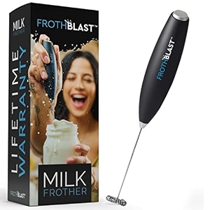 frothblast electric milk frother with stand handheld whisk beater foam maker for mocktails coffee latte matcha foamer cappuccino lemonadebatteries are not included black