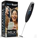 FrothBlast Electric Milk Frother with Stand Handheld Whisk Beater Foam Maker for Mocktails Coffee Latte Matcha Foamer Cappuccino Lemonade(Batteries are Not Included) (Black)