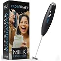 FrothBlast Electric Milk Frother with Stand Handheld Whisk Beater Foam Maker for Mocktails Coffee Latte Matcha Foamer Cappuccino Lemonade(Batteries are Not Included) (Black)
