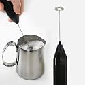 FrothBlast Electric Milk Frother with Stand Handheld Whisk Beater Foam Maker for Mocktails Coffee Latte Matcha Foamer Cappuccino Lemonade(Batteries are Not Included) (Black) (Coffee Black)