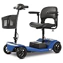 Electric Mobility Scooter for Adults 4 Wheel Mobility, 330lbs Max Weight, 20miles Per Charge Electric Powered Wheelchair Power Scooters Blue
