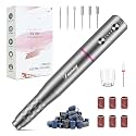 Electric Nail Drill Machine Professional, Rechargeable Cordless Nail File with Bits Kit for Acrylic Gel Dip Nails, Efile Manicure and Pedicure Kit for Home Salon Grinding Polishing Removing, Gray