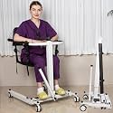 Electric Patient Lift Transfer Chair, Foldable Transfer Lift Chairs for Elderly and Disabled, Lift for Elderly Transfer from Bed to Chair, Height and Width Adjust (Foldable Manual)