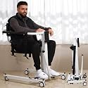 Electric Patient Lift Transfer Chair, Foldable Transfer Lift Chairs for Elderly and Disabled, Lift for Elderly Transfer from Bed to Chair, Height and Width Adjust with Cushion