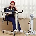 Electric Patient Lift Transfer Chair, Foldable Transfer Lift Chairs for Elderly and Disabled, Lift for Elderly Transfer from Bed to Chair, Height and Width Adjust with Cushion