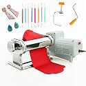 Electric Polymer Clay Roller Machine, Dual Mode Clay Press Machine with 6 Thickness Settings, 60W Motor, Includes 8 Embossing Tools & Clay Tools for Polymer Clay Earring Making