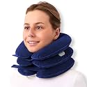 Electric Pump Cervical Neck Traction Device for Neck Pain Relief, One-Click-to-Inflate Neck Stretcher Support Brace for Home Use Neck Decompression (Built-in Battery &amp; Motor Powered)