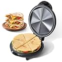 Electric 9.5'' Quesadilla Maker Non-Stick, 6-Wedge Tortilla Cooker, Black