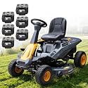 Electric Riding Lawn Mower, Includes (6) 40V 6.0Ah Batteries and Charger, Riding Lawn Tractor with 42" Deck Cordless Tractor