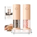Electric Salt and Pepper Grinder Set Automatic Battery Pepper Mill Shakers Adjustable Coarseness Upgraded Larger Capacity with Led Home and Kitchen Appliances Birthday Gifts for Women Mom
