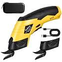 Electric Scissors Cardboard Cutter 4V Rechargeable Battery 2500mAh with 2 Cutting Heads Universal Cutter for Cardboard Fabric Carpet Felt