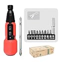 Electric Screwdriver Adjustable Speed Drill 3.6V USB Rechargeable Removable Replaceable Power Tool with LED Light