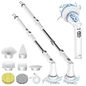 Electric Scrubber for Cleaning, Cordless Spin Scrubber with 6 Replaceable Brush Heads & Adjustable Extension Handle, Shower Scrubber for Bathroom, Tub, Tile, Floor