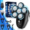Electric Shaver for Men, 6 in 1 Electric Razor for Men, IPX7 Wet/Dry Waterproof Men's Shavers Rotary Head with Shavers Kit LED Display, Gifts for Husband, Dad,Boyfriend (Silver)