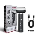Electric Shaver for Men with Floating Arc 3-Blade, 9000 RPM, Magnetic Head, 1 Hour Fast Type-C Charging, IPX7 Waterproof, Skin-Friendly Blade for Smooth Shaving, Black