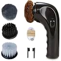 Electric Shoe Polisher, Cordless Shoe Shine Kit - Portable Leather Care Brush & Dust Cleaner for Shoes, Boots, Bags, Sofa (Black)