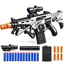 Electric Soft Bullet Gun for Kids, Foam Dart Blaster Toy with Scope, Magazine, 12 Foam Darts & 6 Shell Pieces, Electric Powered Toy Gun for Boys & Girls, 20 Pcs Set, 8+ Years