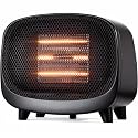 Electric Space Heater for Indoor Home Use, Small Space Heater, 900W PTC Portable Heater for Offices with 2 Modes All Black