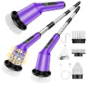 Electric Spin Scrubber for Cleaning Bathroom, Shower Scrubber Cordless Cleaning Brush with IPX7 Waterproof & 2 Speed, 3 Brush Heads, Bathroom Cleaning Supplies for Shower Tub Kitchen Tile Toilet