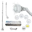 Electric Spin Scrubber - Cordless Cleaning Head with 6 Replaceable Brushes - 90° Rotatable - Ideal for Floor, Window, Cars - Ivory White