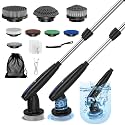 Electric Spin Scrubber - Upgraded 10-in-1 IPX7 Waterproof Electric Cleaning Brush with LED Display, Gravity Sensing Dual Speed Adjustment, Suitable for Bathrooms, Kitchens, Sinks, Tiles, Cars