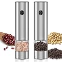 Electric Stainless Steel Pepper & Salt Grinder, Battery Operated, Pack of 2