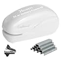 Electric Stapler,Including 2000 Staples and 1 Staple Remover, Suitable for Palm Size and high Comfort，25 Sheet Capacity, AC Adapter or Battery Powered，Battery not Included，(White)