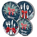 Electric Stove Burner Covers, Christmas Snowflakes Set of 4 Round Stove Burner Covers,8 Inches & 10 Inches, Gas Stove Burner Covers, Metal Stove Burner Cover, Modern Cooktop Decorative