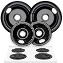 Electric Stove Drip Pans Set of 4 (2 x 6-Inch &amp; 2 x 8-Inch) Replacement Stove Drip Pans for Electric Stove Compatible with 318067041 &amp; 318067051, Frigidaire, Kenmore, Tappan &amp; More