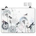 Electric Stove Top Cover Protector –Christmas Kitchen Decor Dandelion Dragonfly Glass Flat Top Stove Mat Oven Induction Cooktop Mat for Ceramic Countertop Mats Heat-Resistant Dish Drying Mat