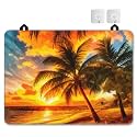 Stove Top Cover for Electric Stove，Christmas Kitchen Decor Beach Palm Sunset Extra Thick Natural Rubber Glass Top Protector, Prevents Scratching, Expands Usable Space 28.5'' x 20.5''
