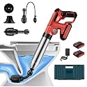 Electric Toilet Plunger with 2 batteries，Drain Clog Remover Tools,High Pressure Air Toilet Plungers Heavy Duty Plunger For Toilet,Bathroom,Floor Drain,Sewer,Pipe，RED