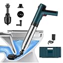 Electric Toilet Plunger ，Drain Clog Remover Tools,High Pressure Air Toilet Plungers Heavy Duty Plunger For Toilet,Bathroom,Floor Drain,Sewer,Pipe，built-in battery, BLUE