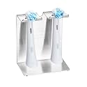 Electric Toothbrush Head Holder, Oukimly Toothbrush Holder Wall Mounted or Desktop, Metal Tooth Brush Holder, Shower Brush Head Holder, Electric Toothbrush Holder for Bathroom (Silver, Small)