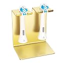 Electric Toothbrush Head Holder, Oukimly Toothbrush Holder Wall Mounted or Desktop, Metal Tooth Brush Holder, Shower Brush Head Holder, Electric Toothbrush Holder for Bathroom (Gold, Small)
