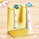 Electric Toothbrush Head Holder, Tooth Brushing Holder, Wall Mounted Toothbrush Holders Shower Bathroom, Self Adhesive or Desktop Tooth Brush Holder Organiser (Gold, Small)