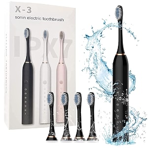 electric toothbrushes usb rechargeable ultrasonic tooth brush with 4 brush heads  6 cleaning modes amp smart timer  ipx7 waterproof cleaning toothbrush for adults and kids