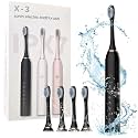 Electric Toothbrushes USB Rechargeable Ultrasonic Tooth Brush with 4 Brush Heads | 6 Cleaning Modes & Smart Timer | IPX7 Waterproof Cleaning Toothbrush for Adults and Kids
