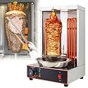Electric Vertical Rotisserie Grill for Shawarma, Kebabs &amp; Gyros - 2 Heating Tubes, Meat Catch Pan - Ideal for Commercial Kitchens &amp; Outdoor BBQs, High-Efficiency Cooking