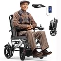 Electric Wheelchairs for Adults Foldable 36LBS Lightweight Frame,Airline Approval, 15 Miles Travel Range&amp; 500W Brushless Motors Power Motorized for Seniors&amp;Max Supports 350 LBS&amp;LED Light-PX Silver
