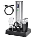 Electric Wine Opener with Wine Accessories -Rechargeable Wine Bottle Opener Set with Base, Wine Aerator, Foil Cutter and Wine Stoppers- Perfect Wine Gifts for Wine Lovers