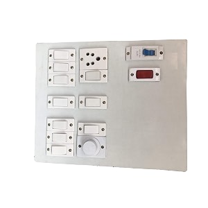 electric wooden switch board 10 switches1 sockets1 indicator1 regulator amp 1 mcb