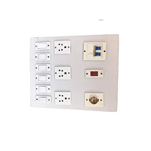 electric wooden switch board 3 sockets6 switches1 bulb holder1 indicator