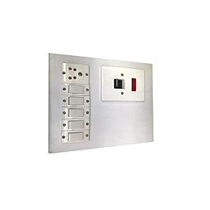 electric wooden switch board 5 switches1 sockets1 dp