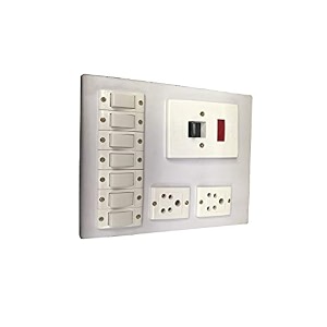 electric wooden switch board 7 switches2 sockets1 dp